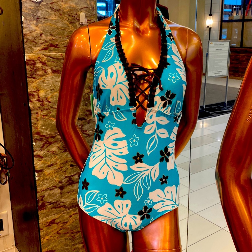 One piece swimsuit, teal